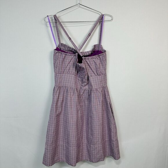 Tulle Dress Purple Gingham Cross Back Mini Dress Anthropologie NWT Women's XL - Picture 5 of 7